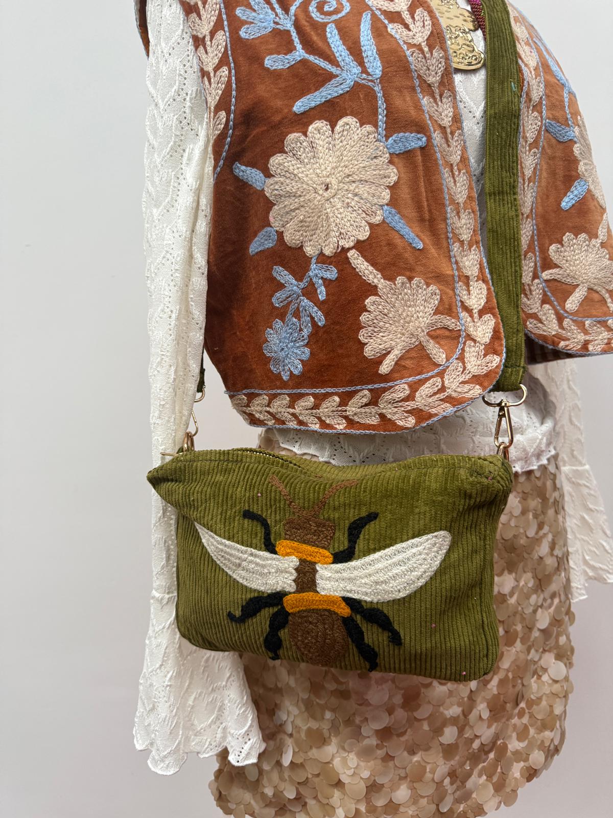 TOUT - Corduroy embroidery "TOUT" tas