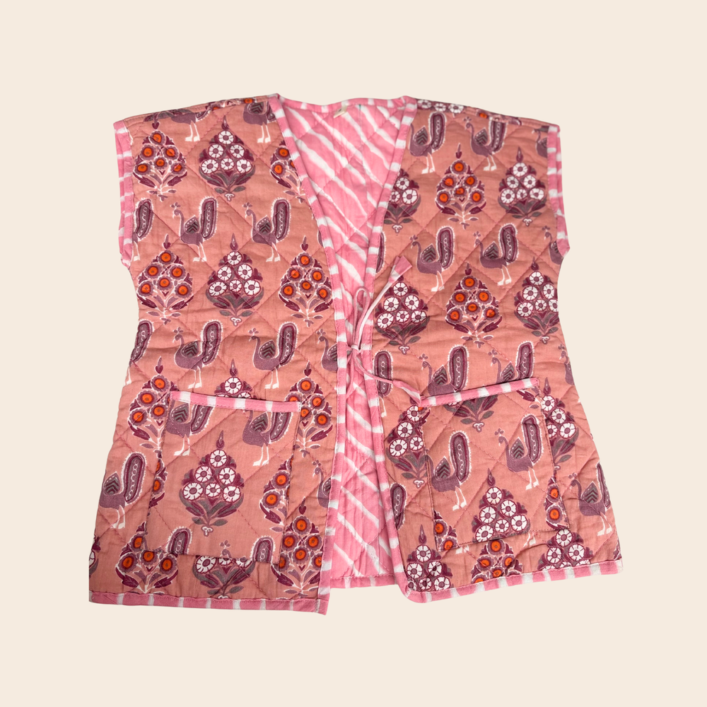 TOUT - Kids Livia Vest Kapmouw Blockprint