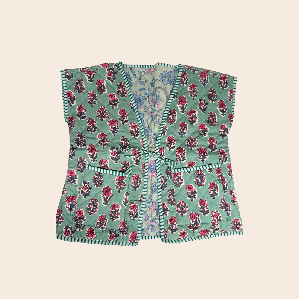 TOUT - Kids Livia Vest Kapmouw Blockprint