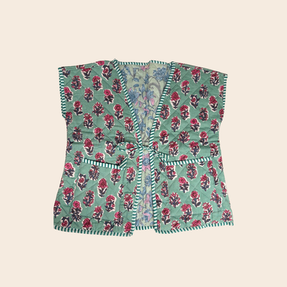 TOUT - Kids Livia Vest Kapmouw Blockprint