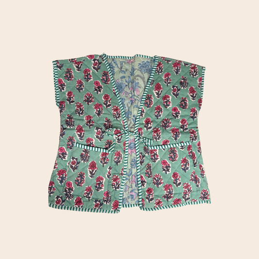 TOUT - Kids Livia Vest Kapmouw Blockprint