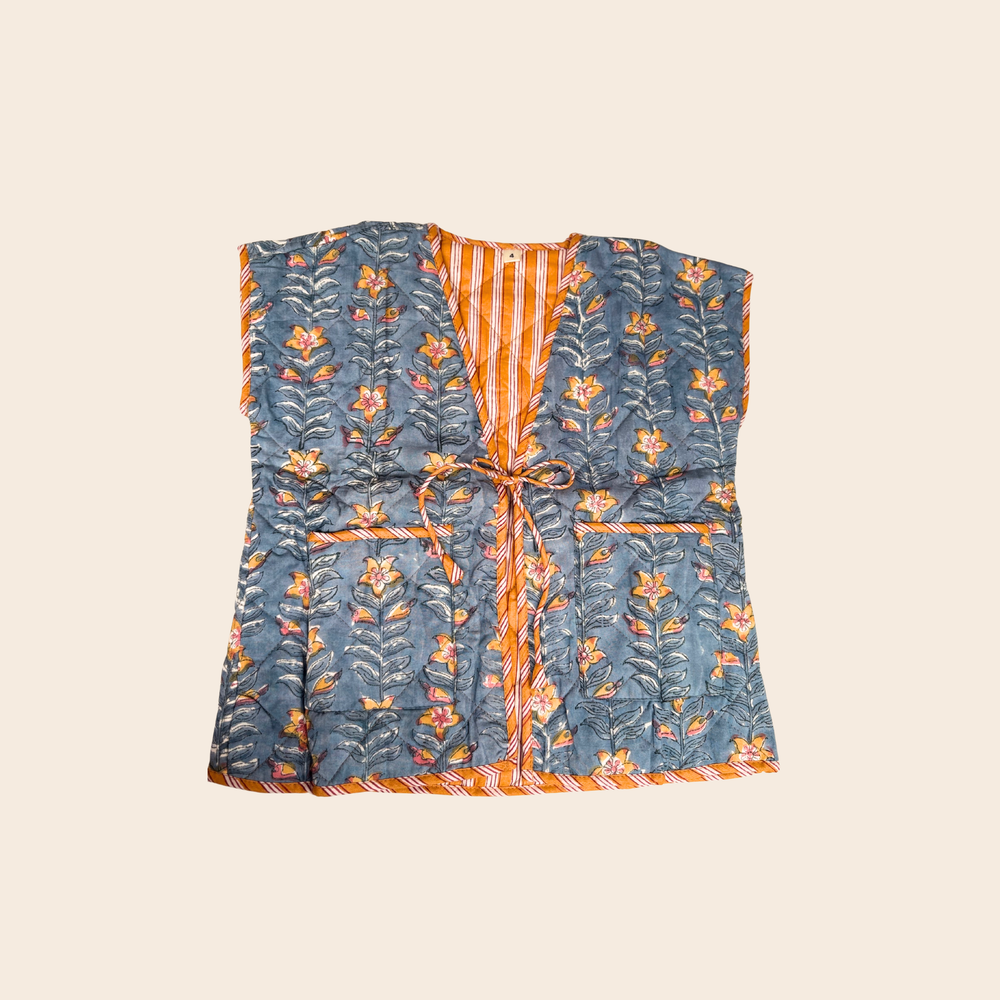 TOUT - Kids Livia Vest Kapmouw Blockprint