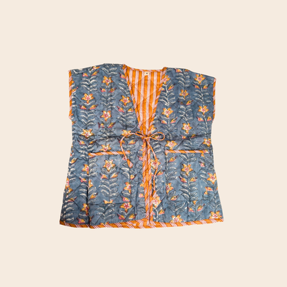 TOUT - Kids Livia Vest Kapmouw Blockprint