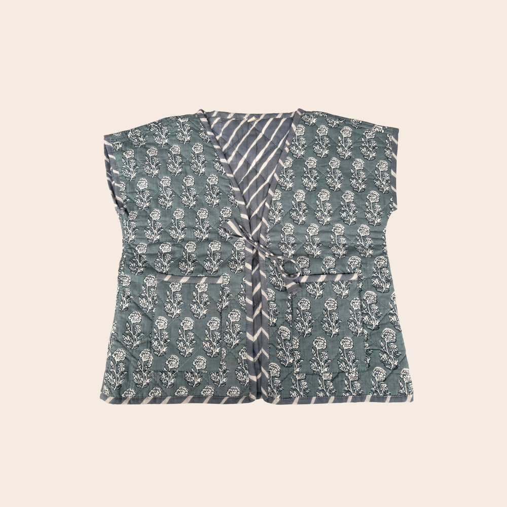 TOUT - Kids Livia Vest Kapmouw Blockprint