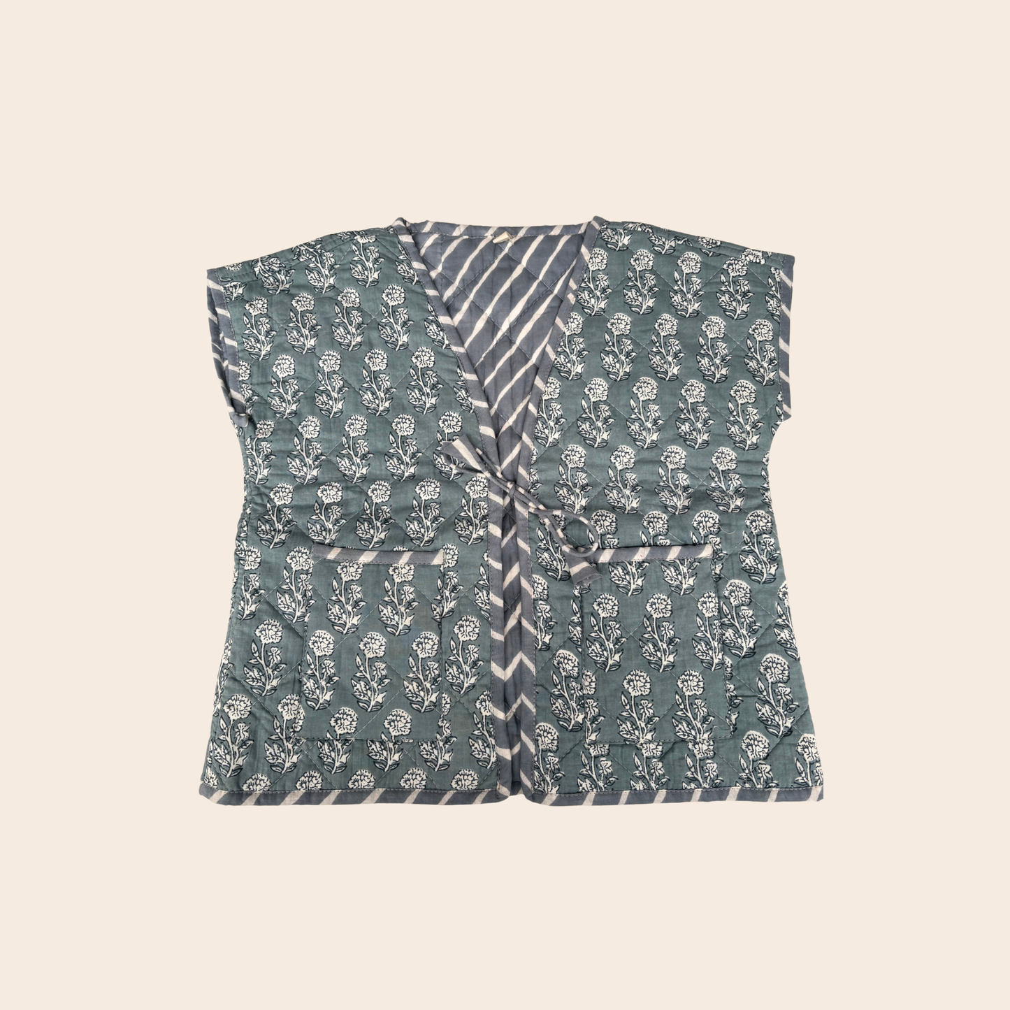 TOUT - Kids Livia Vest Kapmouw Blockprint