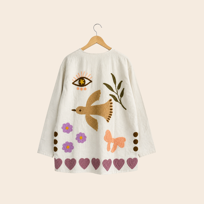 TOUT - Birds Jacket Cotton White