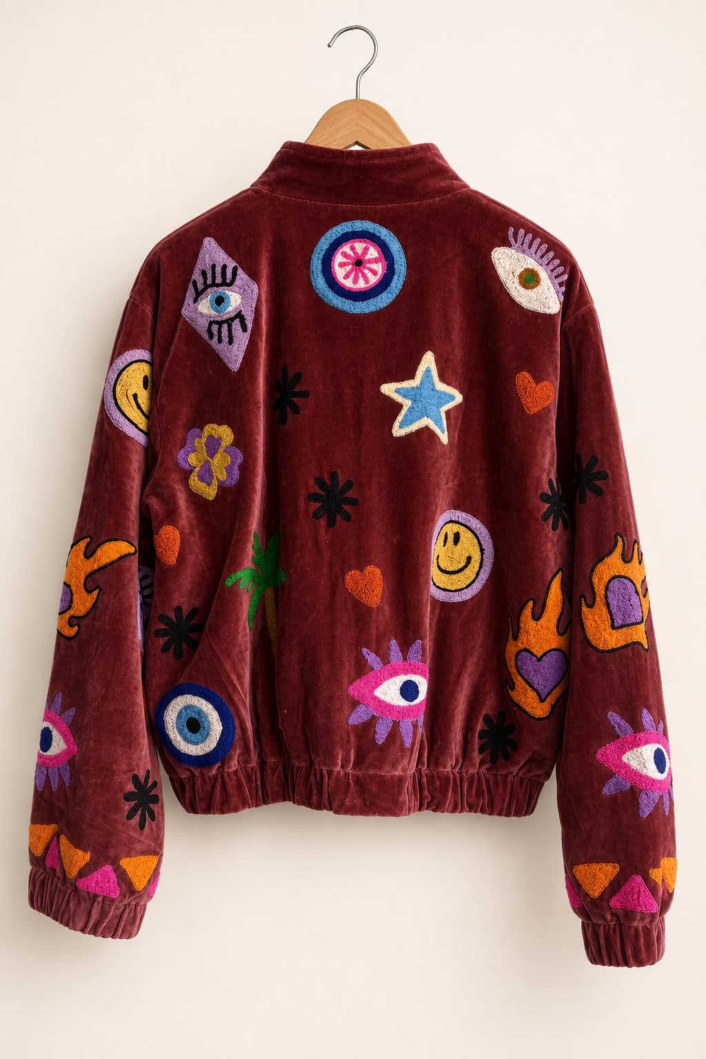 TOUT - Liv Bomber Velvet Bordeaux