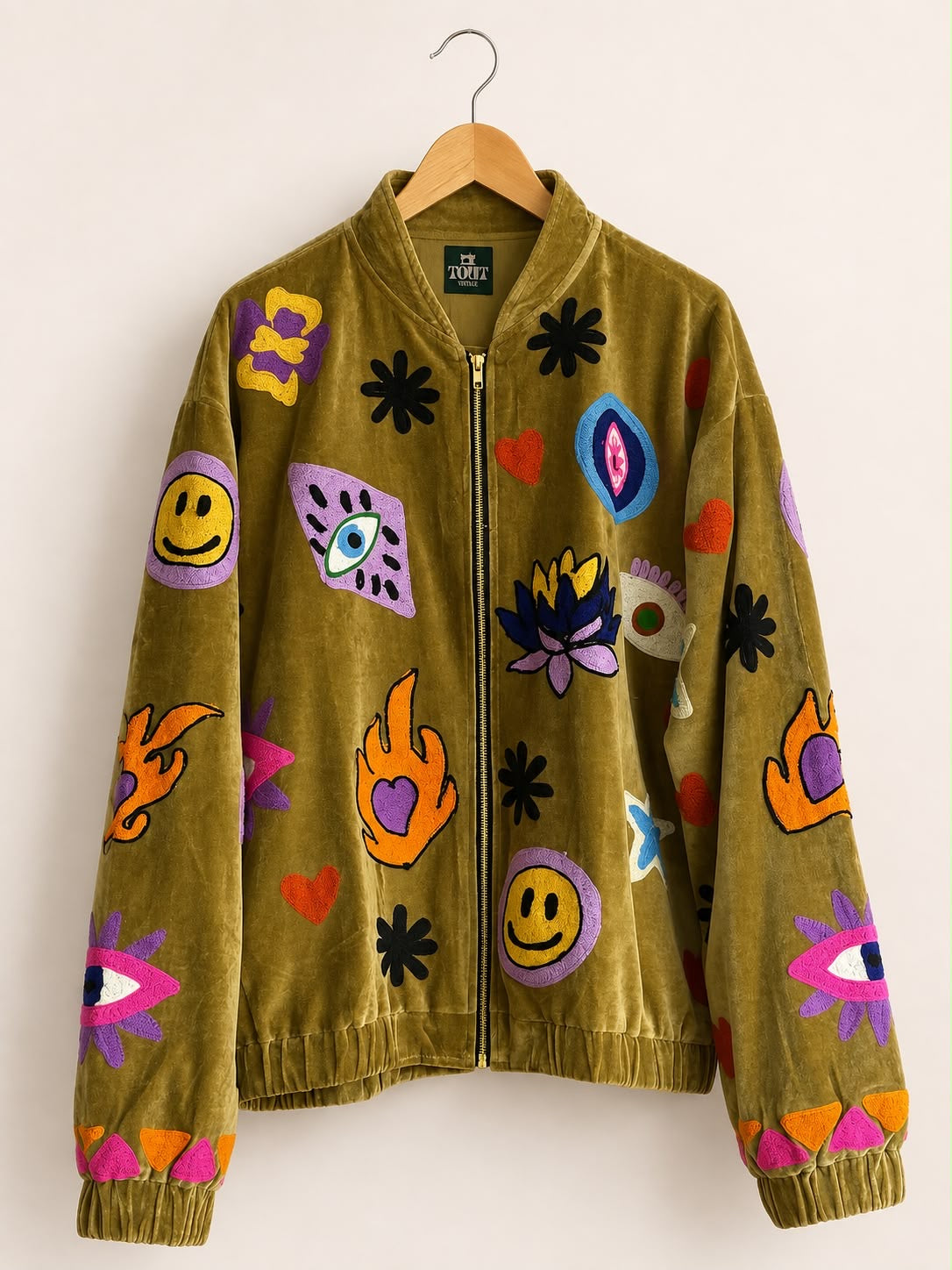 TOUT - Liv Bomber Velvet Olijfgroen UNISEX Oversized