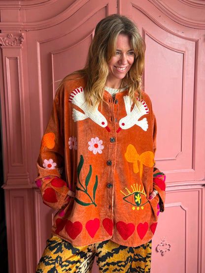 TOUT - Birds Jacket Velvet Roest