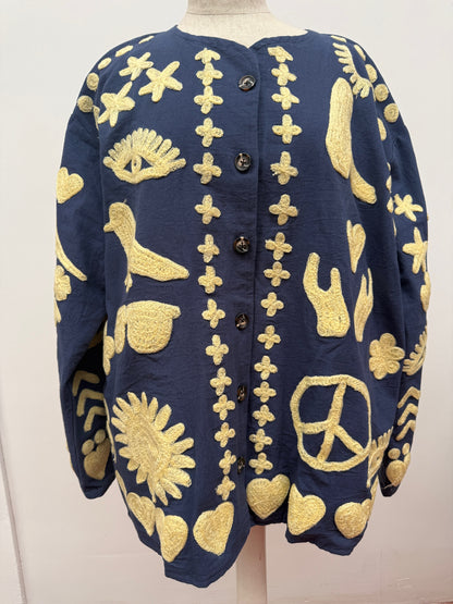 TOUT - Dream Jacket cotton blue- butteryellow