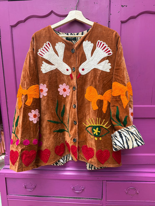 TOUT - Birds Jacket Velvet roest