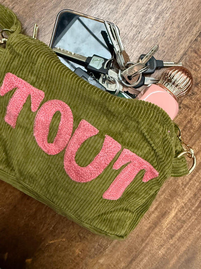 TOUT - Corduroy embroidery "TOUT" tas