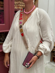 Velvet telefoon/tassenkoord beige