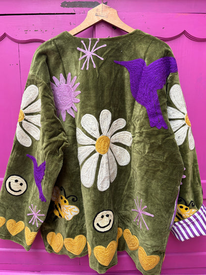 TOUT - Daisy Jacket Velvet green