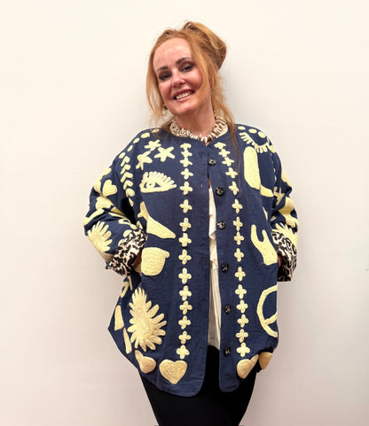 TOUT - Dream Jacket cotton blue- butteryellow