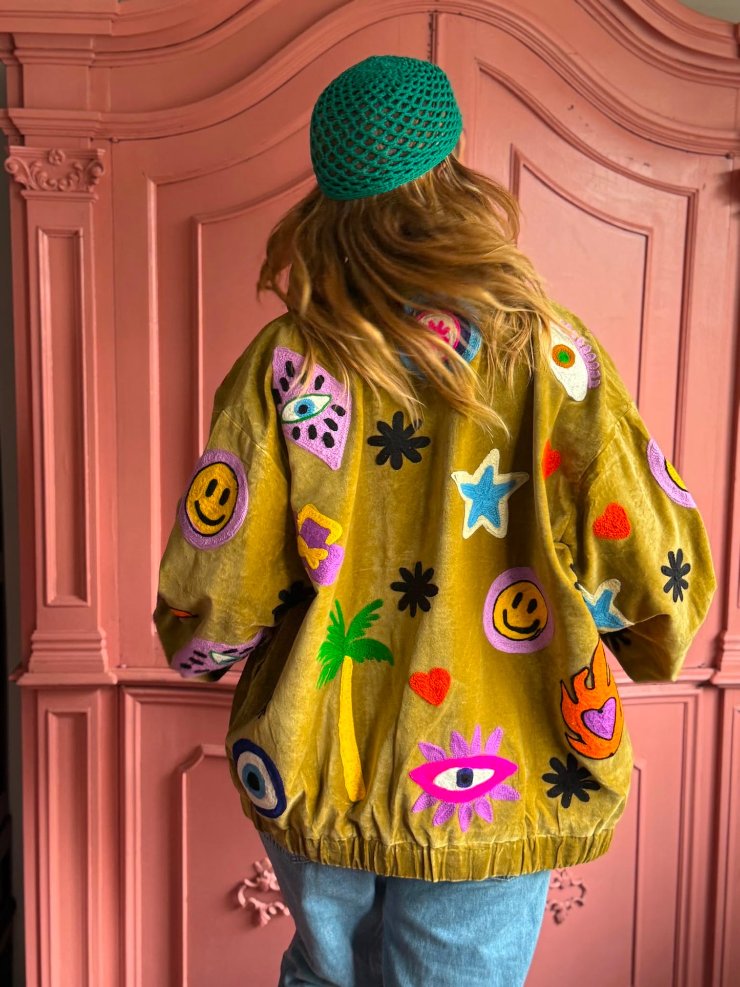 TOUT - Liv Bomber Velvet Olijfgroen UNISEX Oversized
