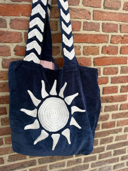 TOUT - Velvet embroidery "Sunsetchaser" tas - All season - one size