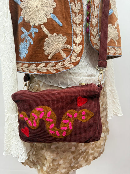 TOUT - Corduroy embroidery "TOUT" tas