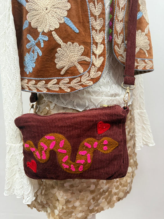 Corduroy embroidery "TOUT" tas