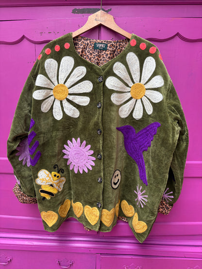 TOUT - Daisy Jacket Velvet green