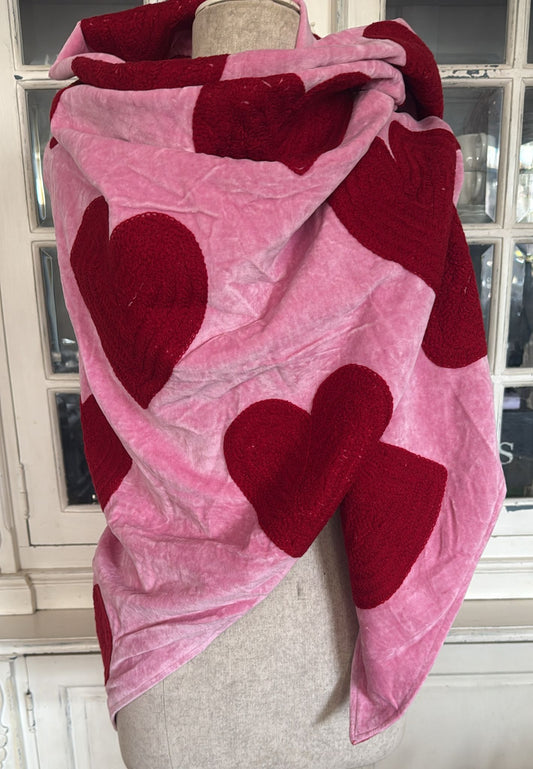 Velvet Tout omslagdoek hearts