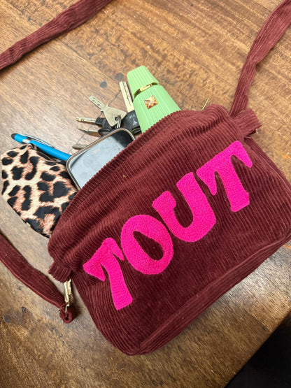 TOUT - Corduroy embroidery "TOUT" tas
