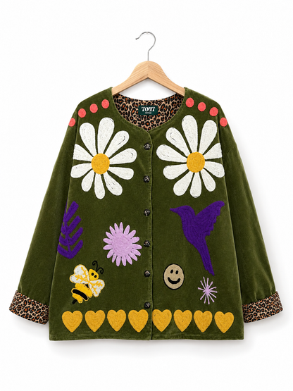 TOUT - Daisy Jacket Velvet green