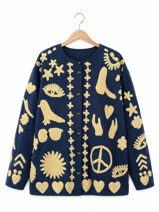 TOUT - Dream Jacket cotton blue- butteryellow