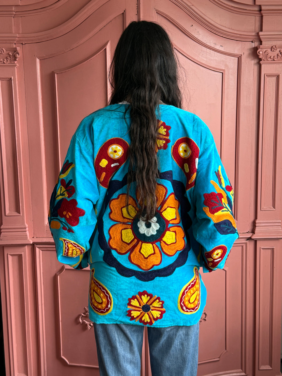 TOUT - BLUE VELVET FLOWER JACKET