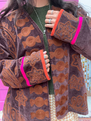 Snake velvet embroidery jacket