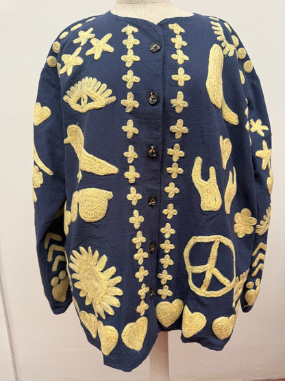 TOUT - Dream Jacket cotton blue- butteryellow