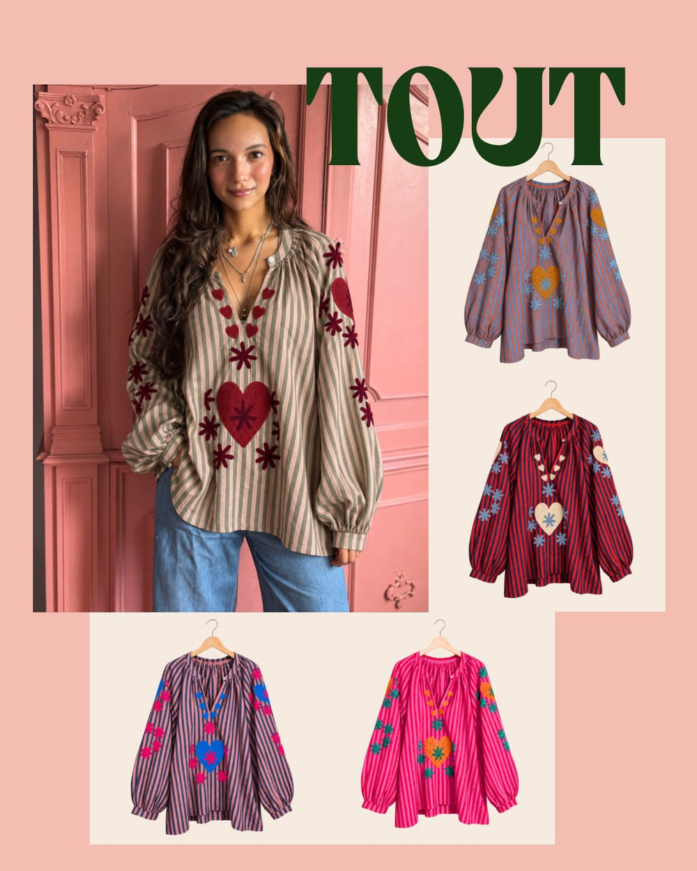 TOUT - Blouse Heart Stripes Isis