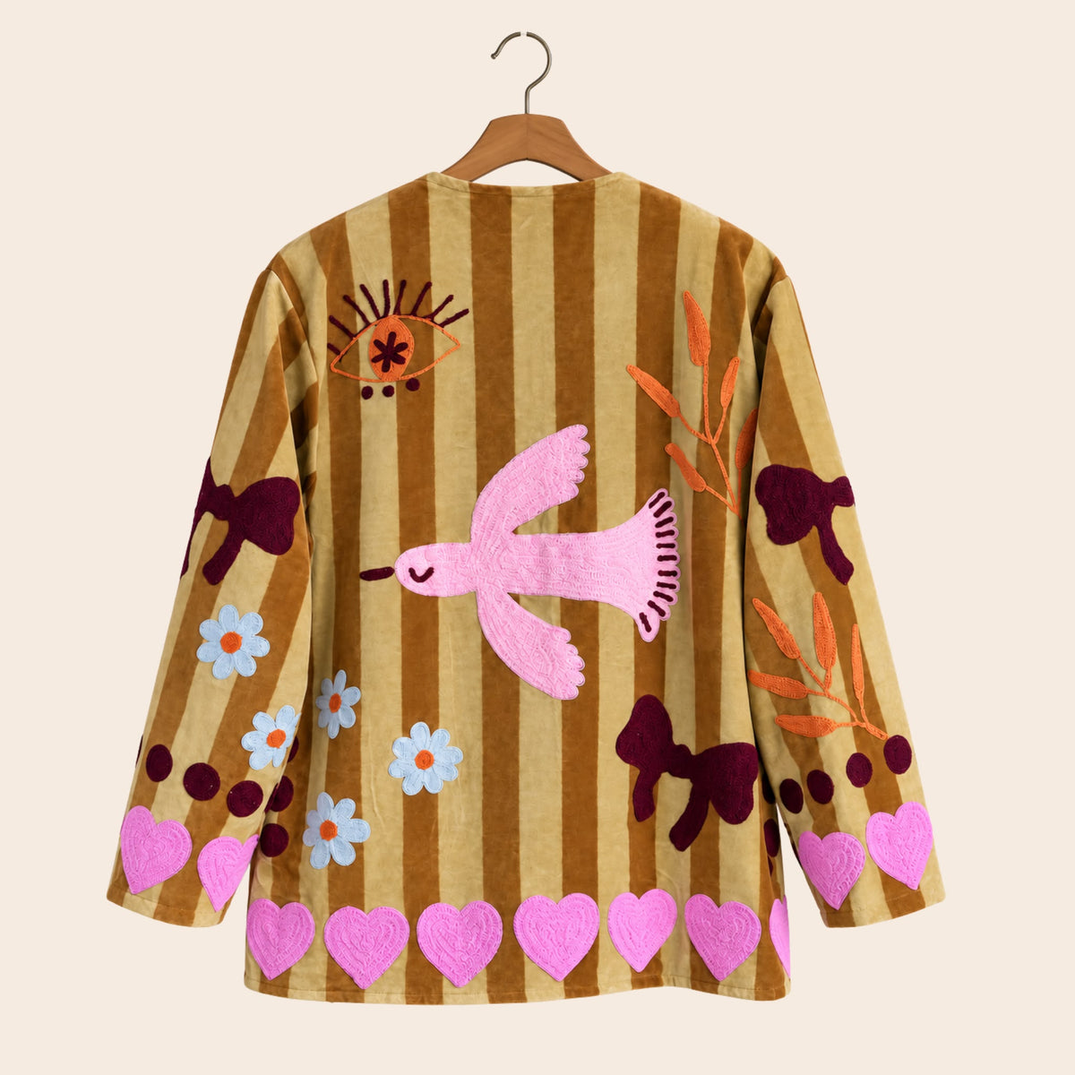 TOUT - Birds Jacket Oker stripes
