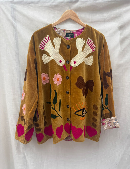 TOUT - Birds Jacket Velvet Oker