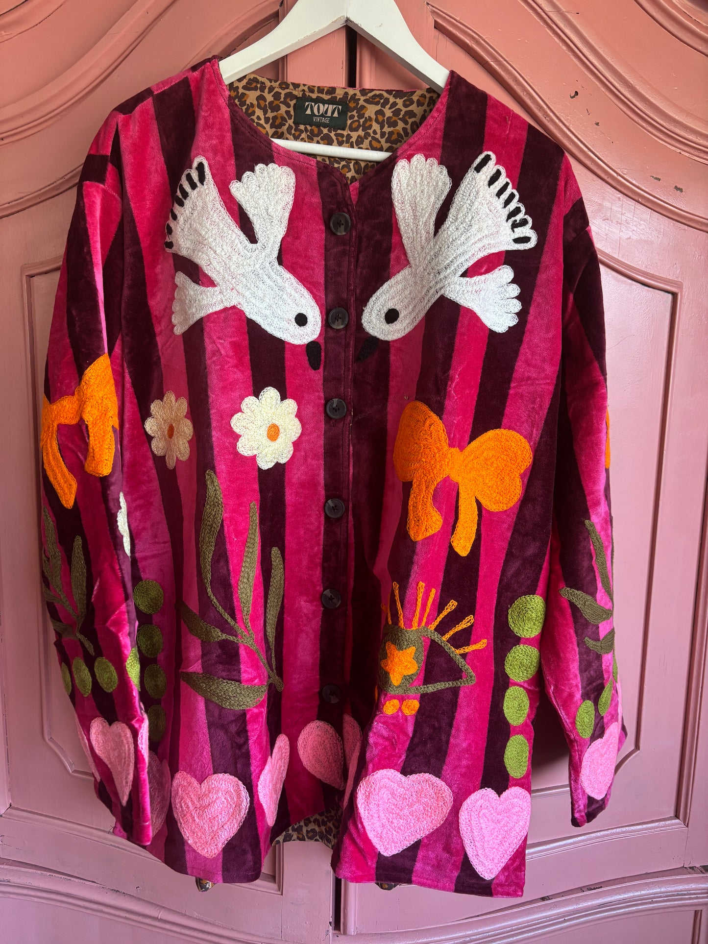 TOUT - Birds Jacket Pink stripes