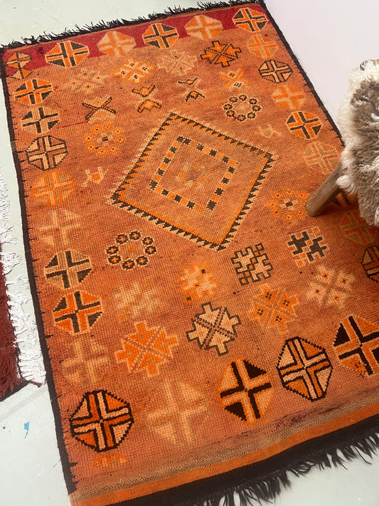 Vintage Boujaad Kleed Oranje bruin