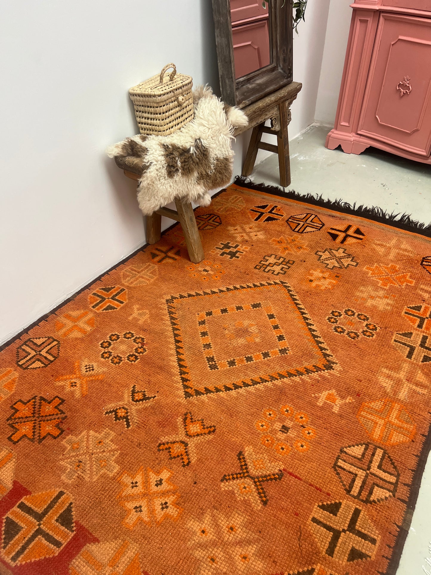 Vintage Boujaad Kleed Oranje bruin