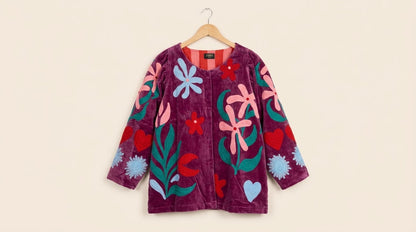 TOUT - Soof A-lijn Velvet jacket Plum pink