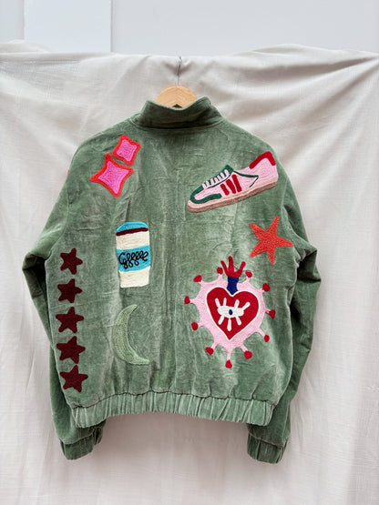 TOUT - Lola Bomber Velvet Green