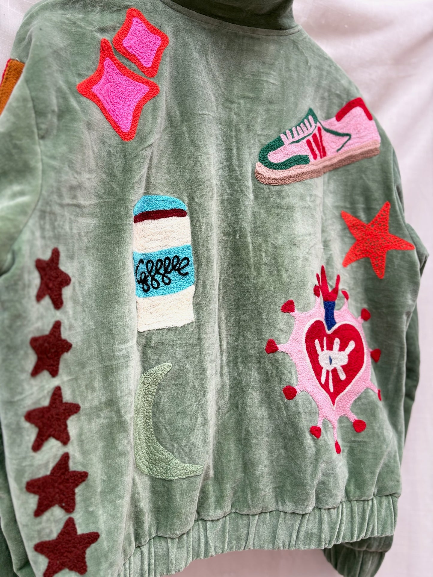 TOUT - Lola Bomber Velvet Green