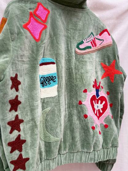 TOUT - Lola Bomber Velvet Green