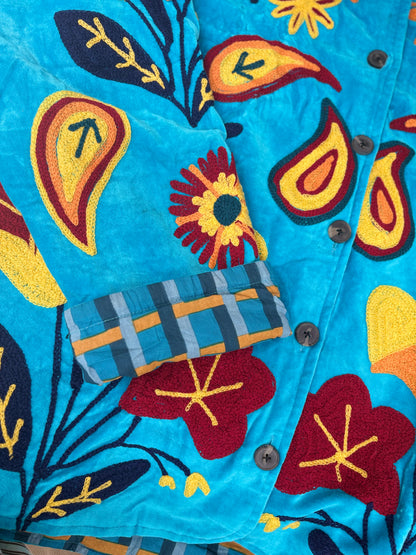 TOUT - Blue Velvet Jacket Flower