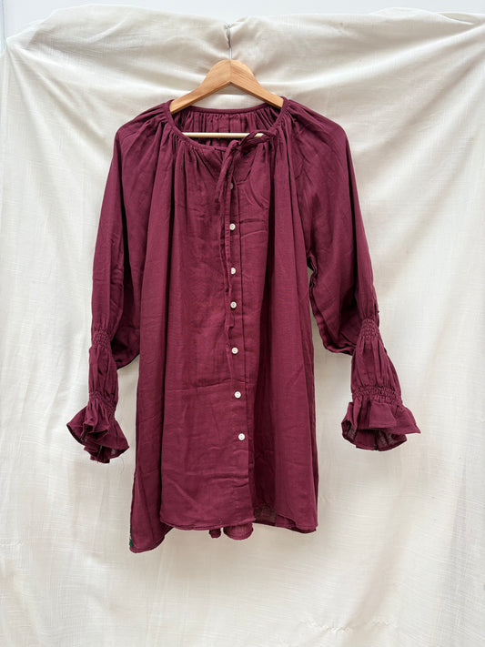 TOUT - Blouse Cotton Bordeaux