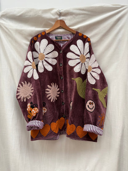 TOUT - Daisy Jacket Velvet Aubergine
