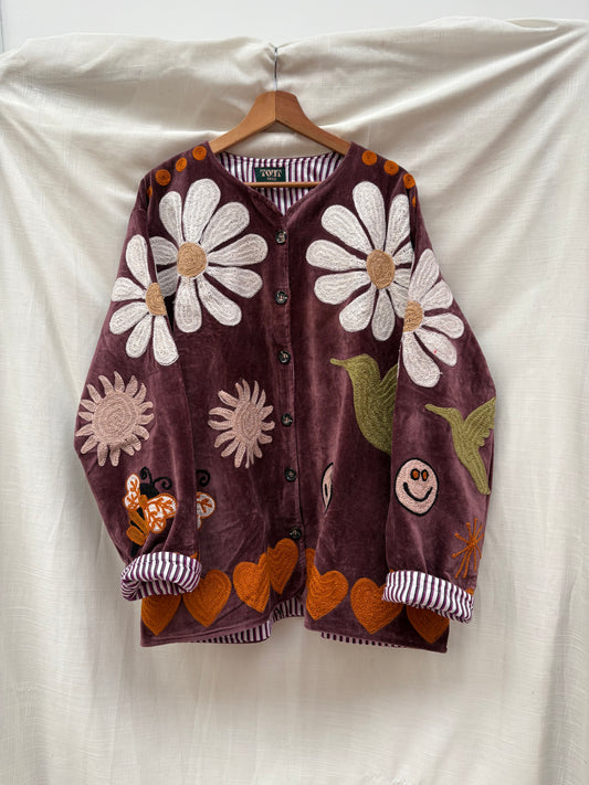 TOUT - Daisy Jacket Velvet Aubergine