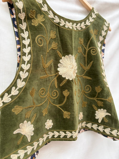TOUT - Suzani Gilet Velvet Green