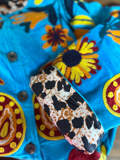 TOUT - Blue Velvet Jacket Flower