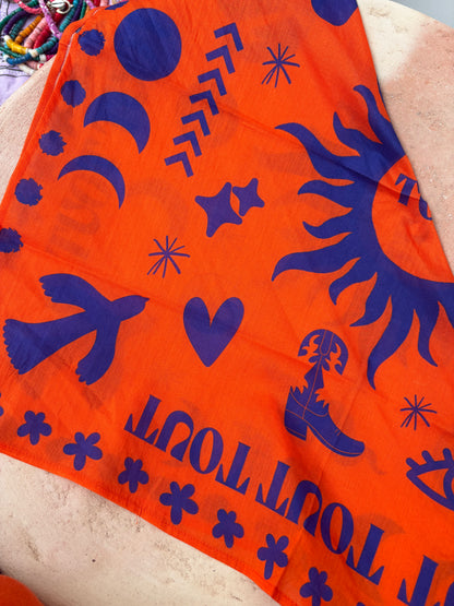 TOUT - Bandana  Ellis Oranje- Blauw