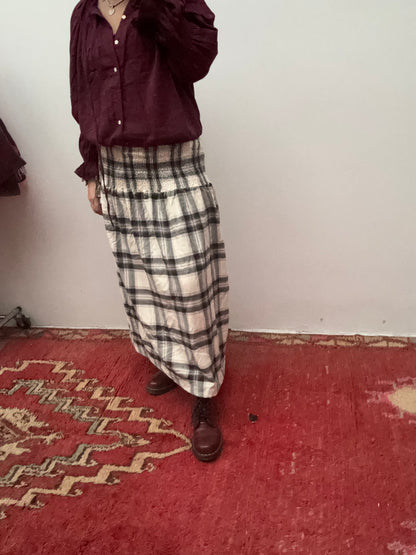 TOUT - Blockprint Skirt Maxi Black white