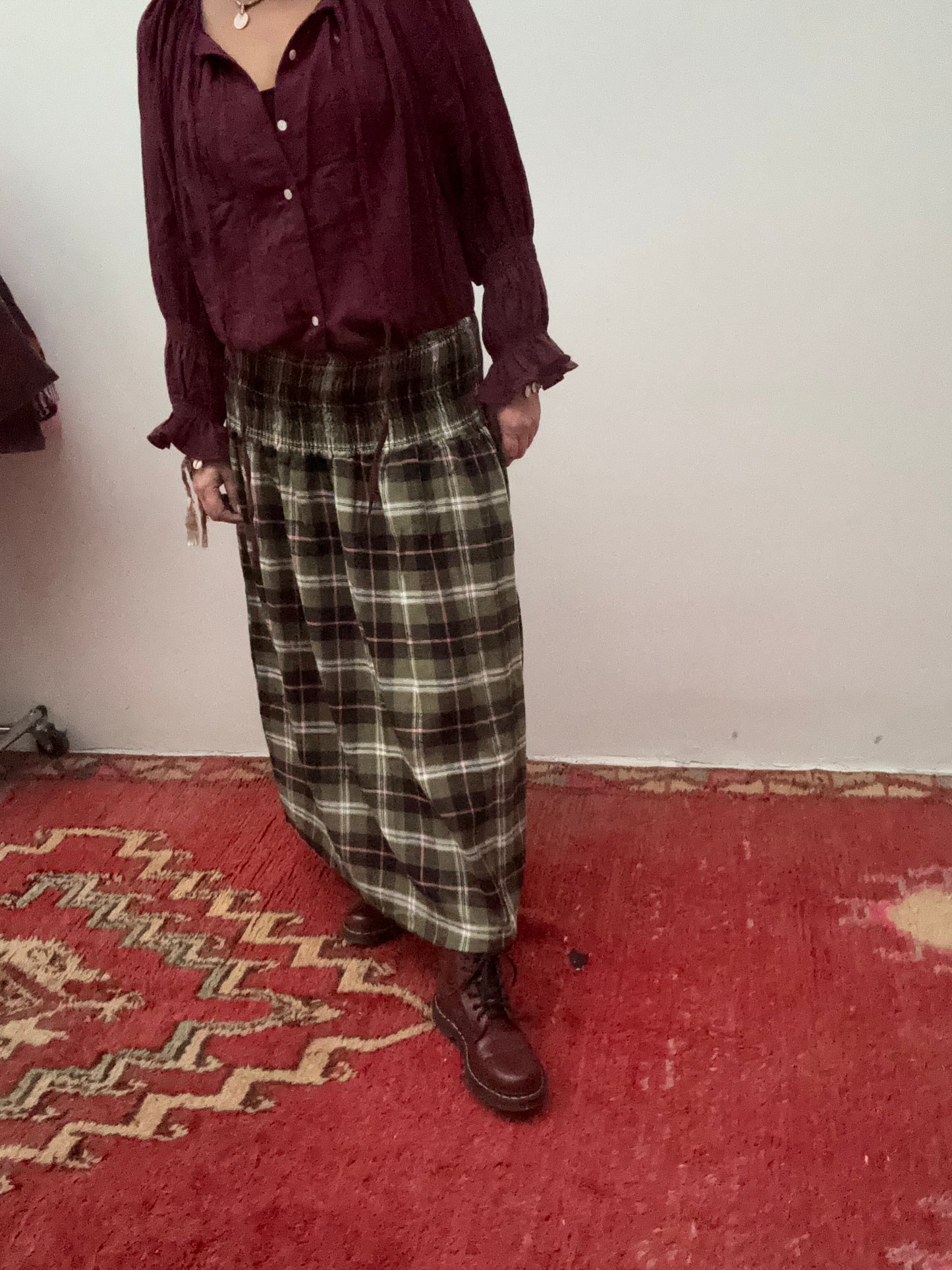 Blockprints Rok maxi Black Green pink